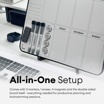 Double Sided Weekly Dry Erase Board with Stand 16x12"